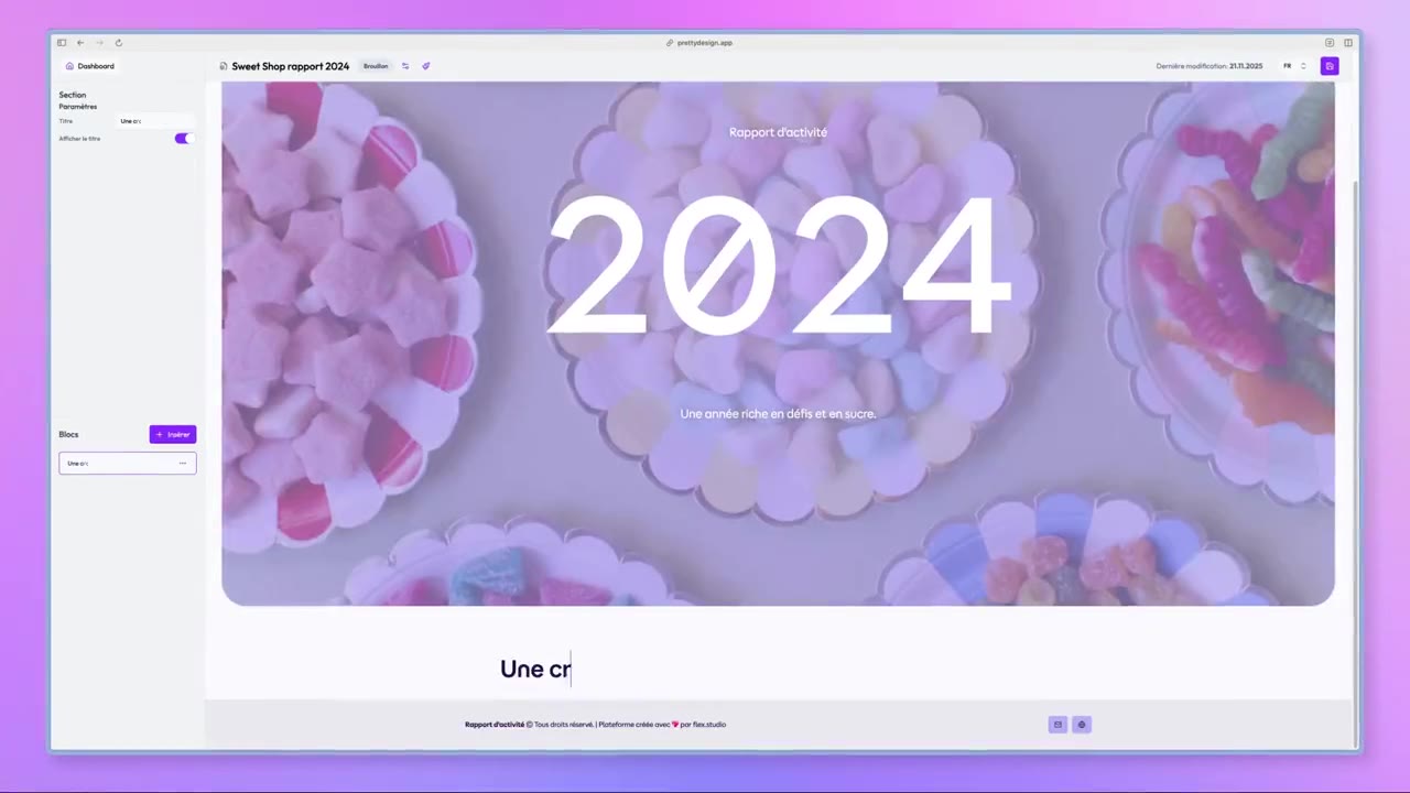 Aperçu du projet sélectionné